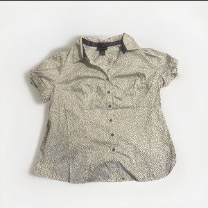 Lane Bryant Women's Polka Dot Short Sleeve Blouse Sz 20